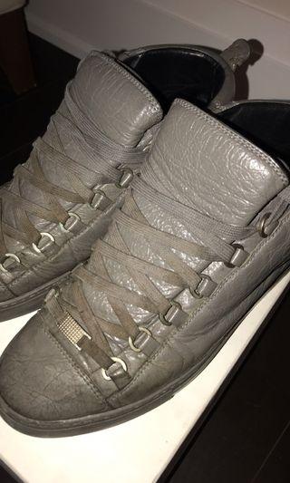 BALENCIAGA GREY LEATHER HIGH TOP