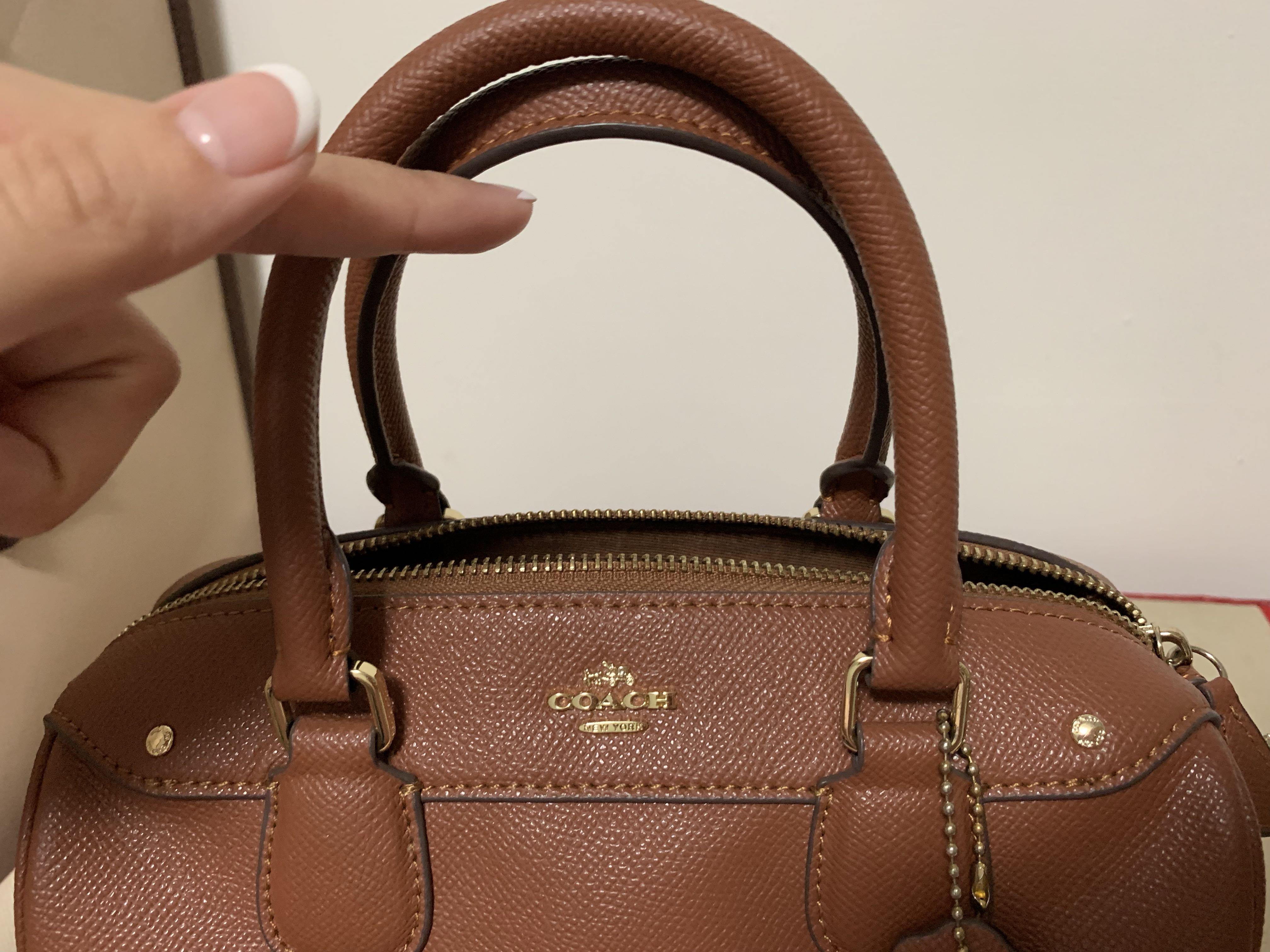 8成新 焦糖棕 coach 小波士顿包