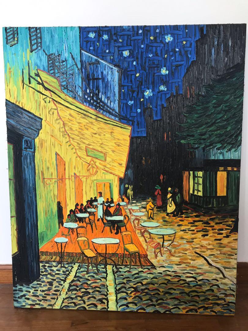 Canvas Painting Cafe Terrace At Night Design Craft Art