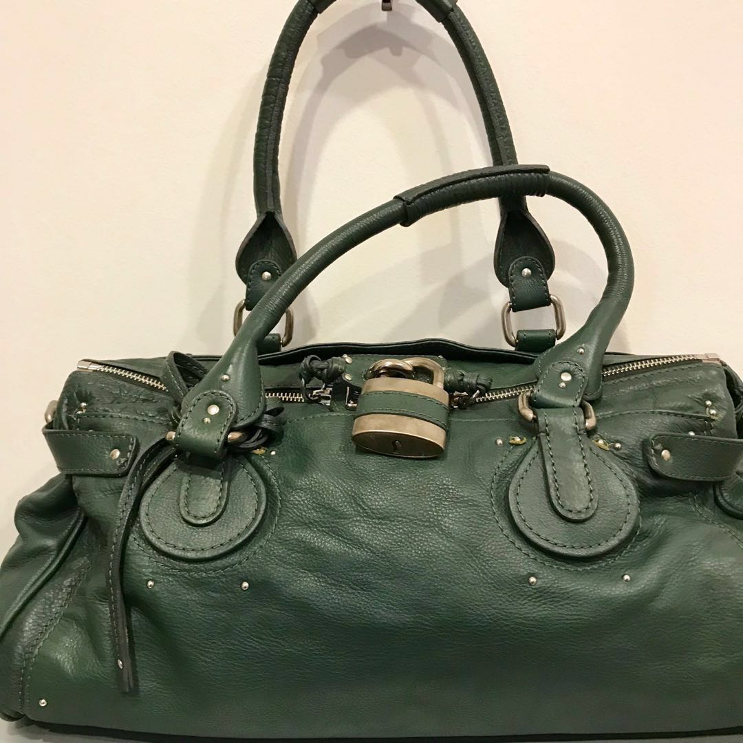 Chloe Paddington Large Green leather bag Women s Fashion Bags