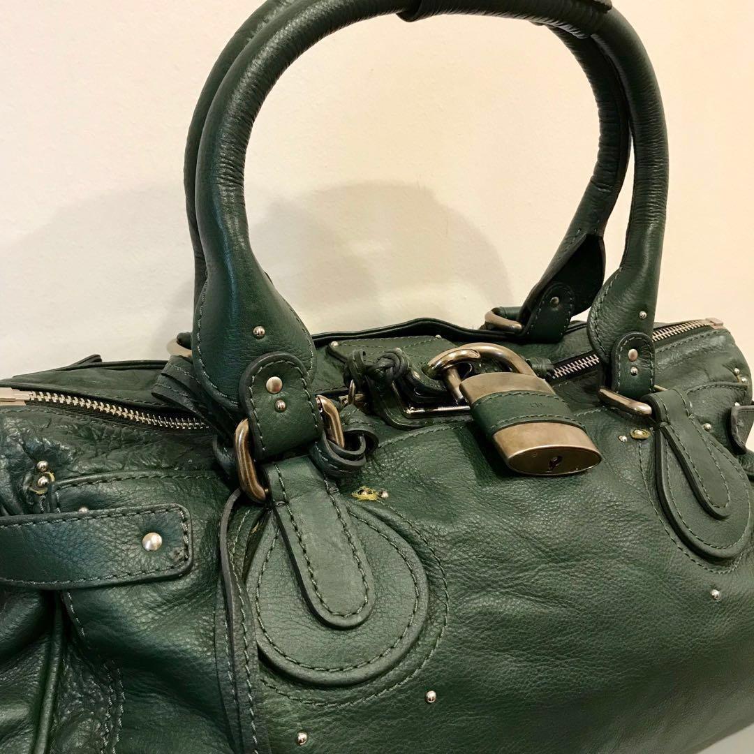 Chloe Paddington Large Green leather bag Women s Fashion Bags