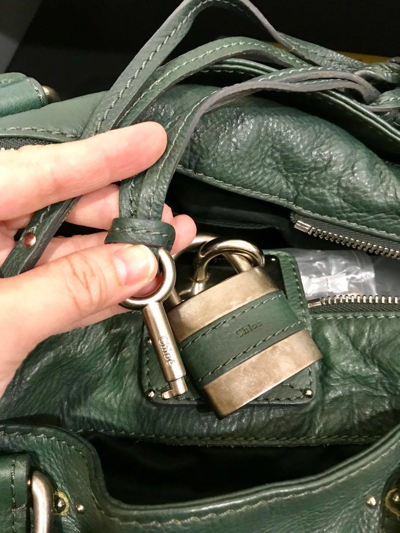 Chloe Paddington Large Green leather bag Women s Fashion Bags