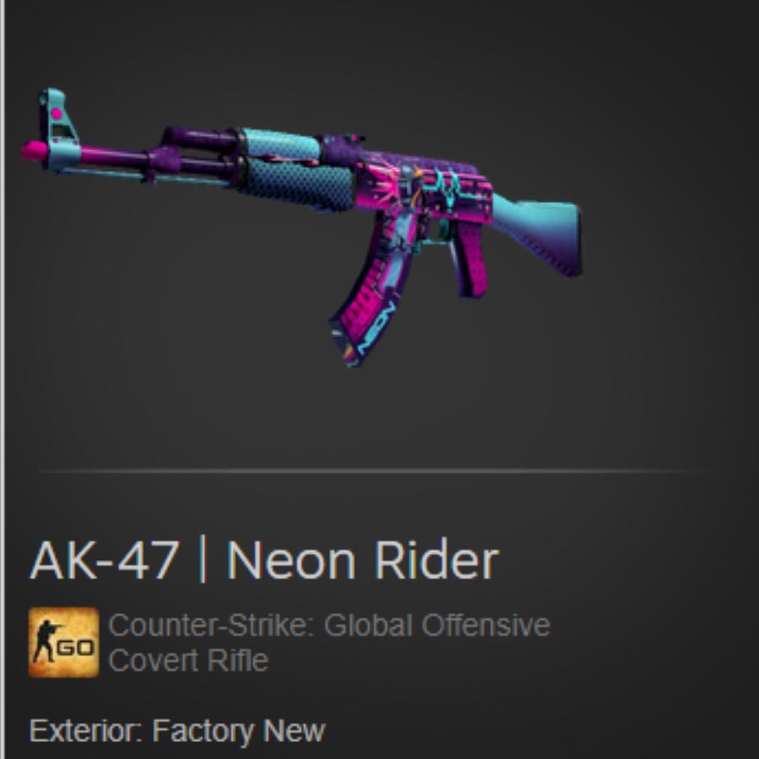 Csgo Ak 47 Neon Rider Fn Toys Games Video Gaming In Game Products On Carousell