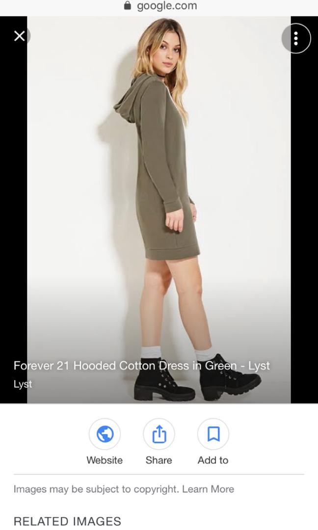 Forever 21 sweater dress (Category: Dresses) located in Makati City. Submitted by vborja (Listing ID 231401016, Image 3). Description: Brand new Super cute Color: olive.