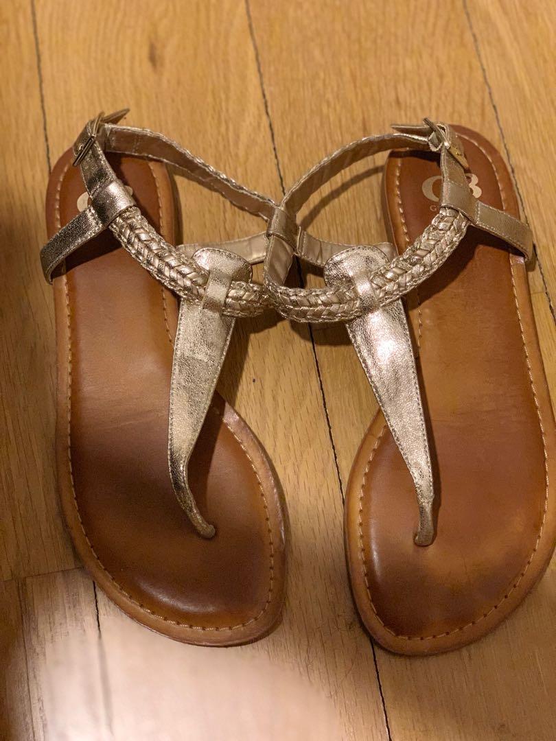 Gianni Bini gold flat sandals