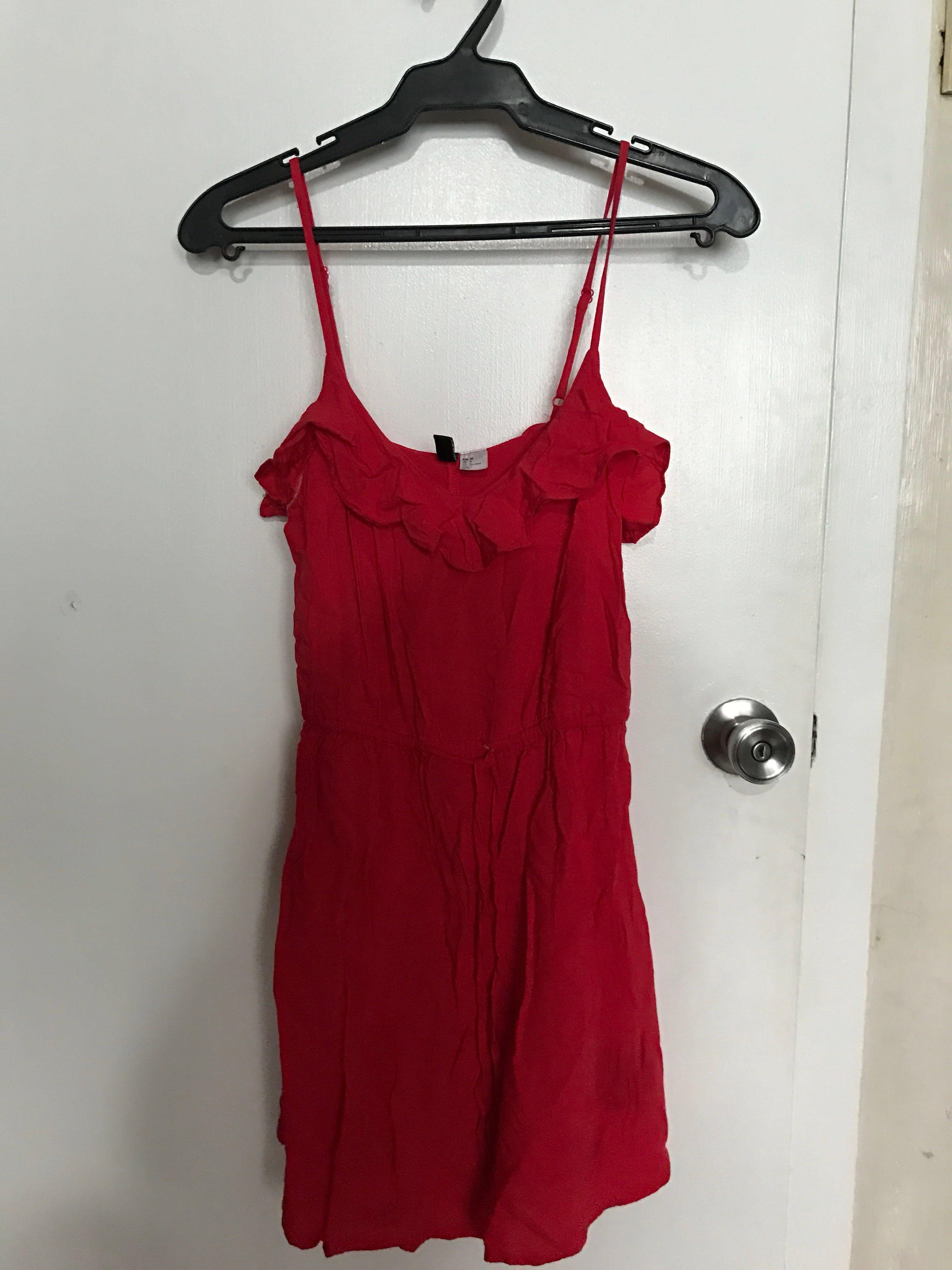 h&m red mini dress