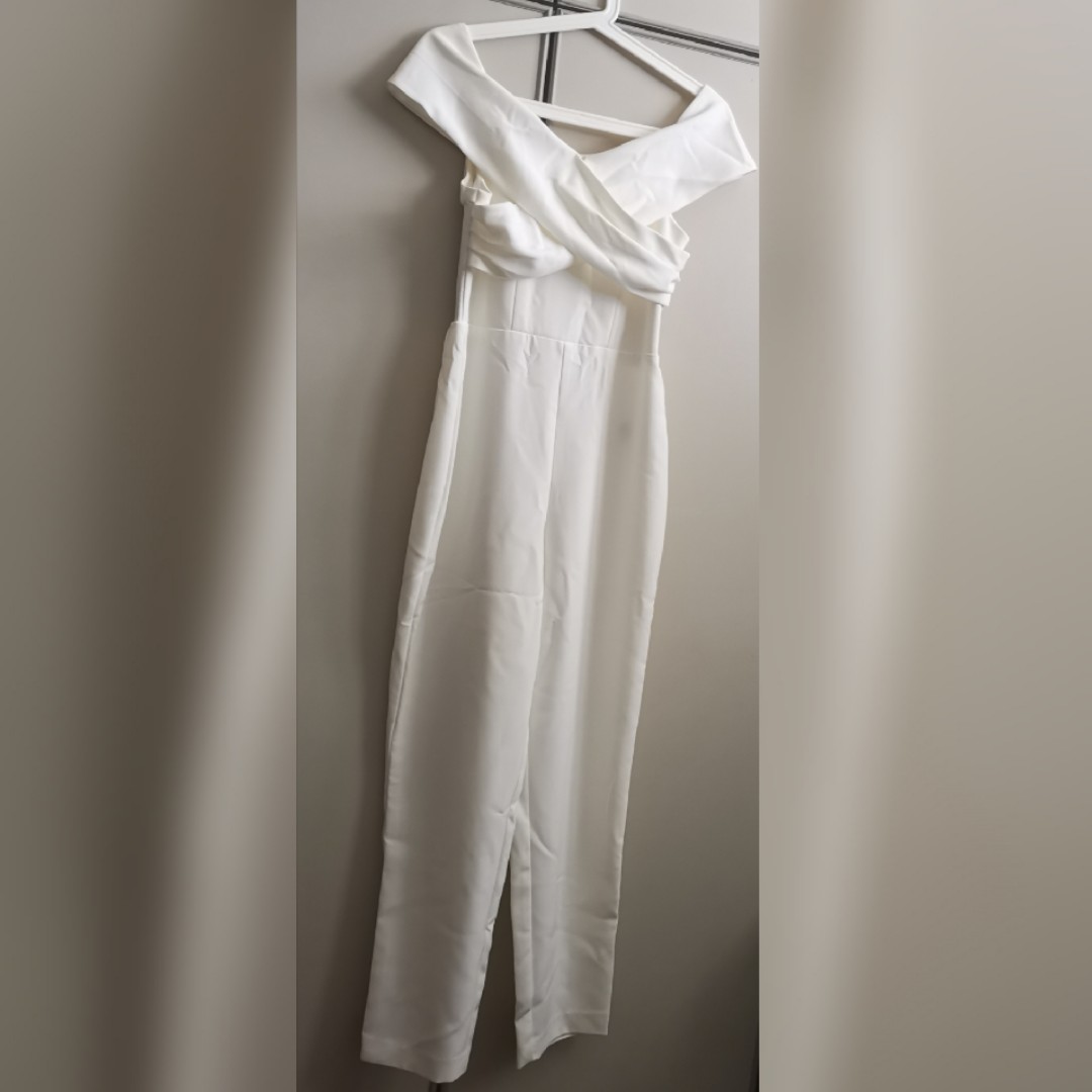 H and m white jumpsuit store