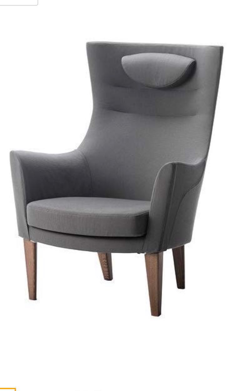ikea stockholm cool grey designer high back armchair