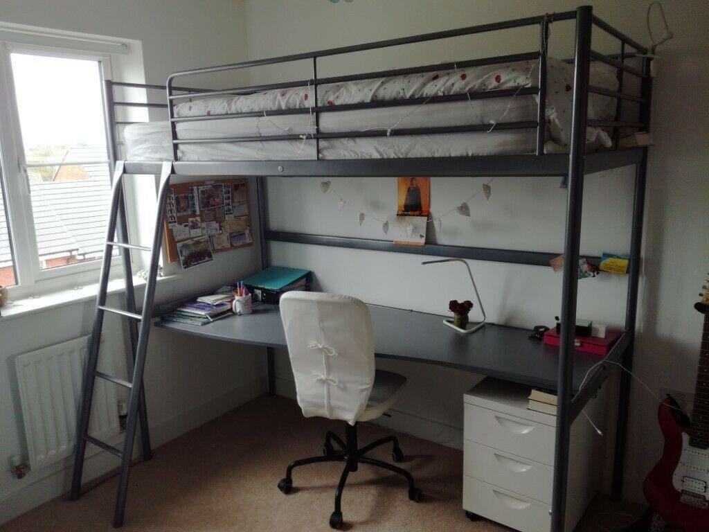 Ikea Svarta Loft Bed with Desk