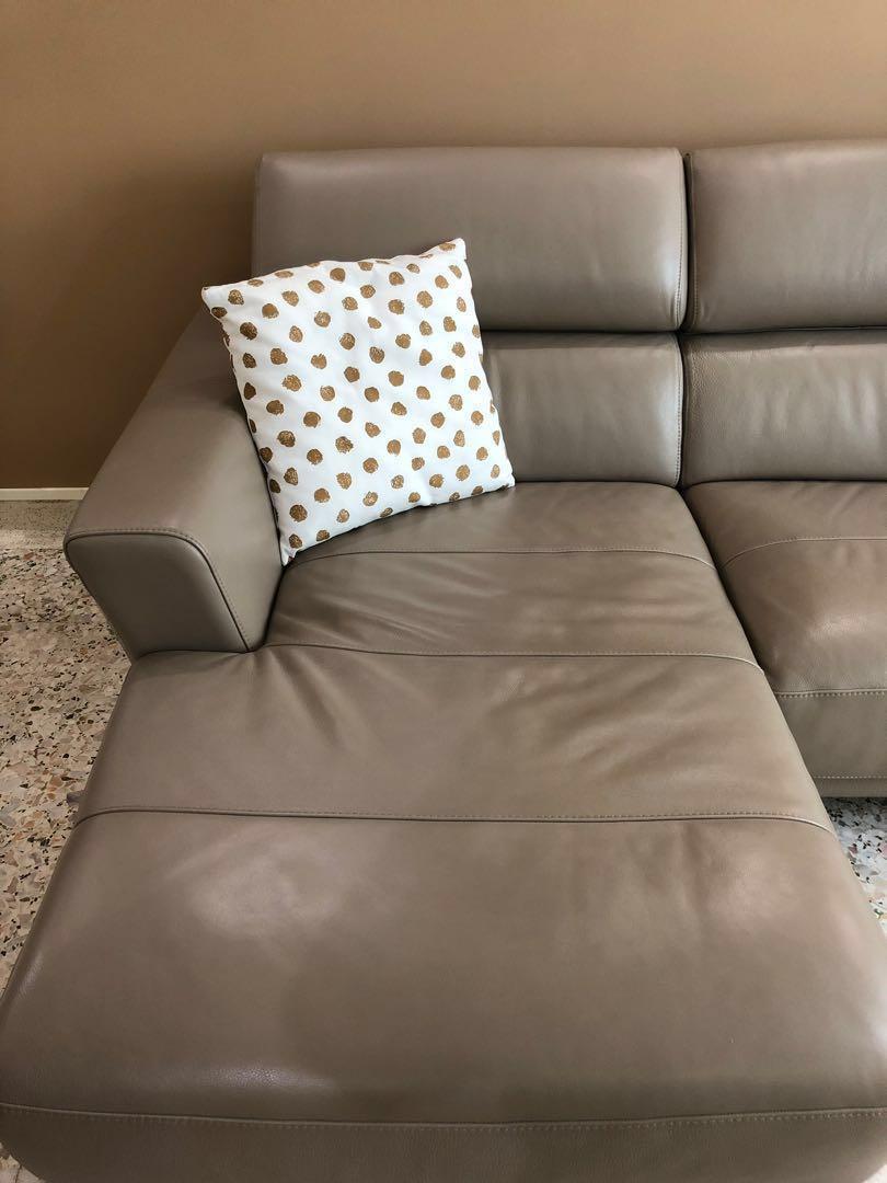 Italian Leather L Shaped Sofa from Harvey Norman, Furniture & Home