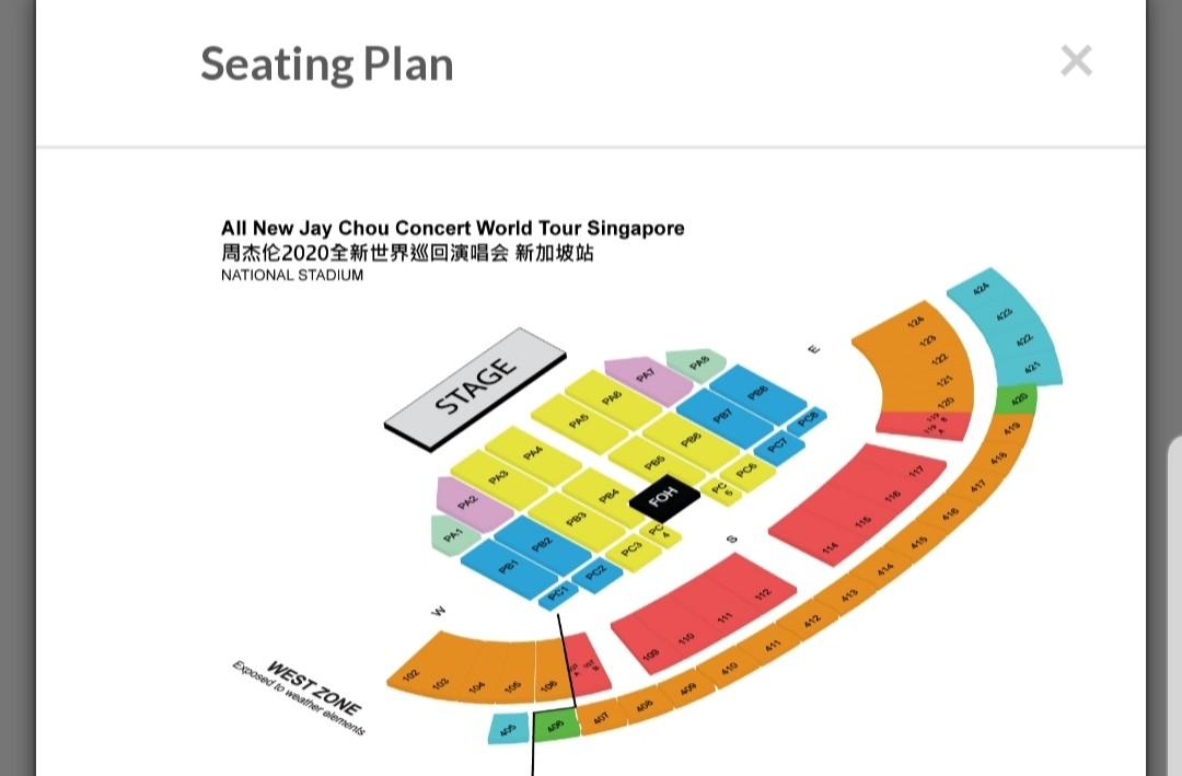Jay Chou Concert 2020 Cat 2 Pb1 Entertainment Events Concerts On Carousell