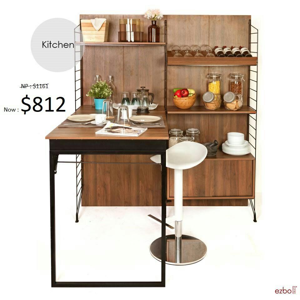 Kitchen Cabinet With Bar Table Furniture Shelves Drawers On Carousell