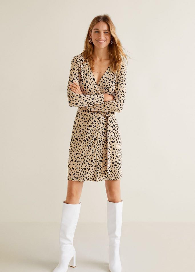 mango bow wrap dress