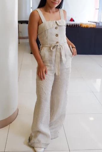 Mango Linen Jumpsuit, Women's Fashion 