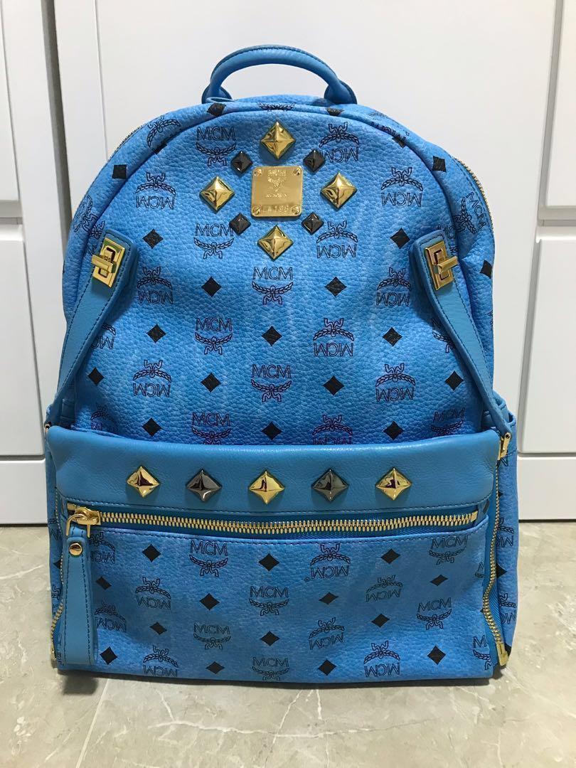 mcm backpack baby blue