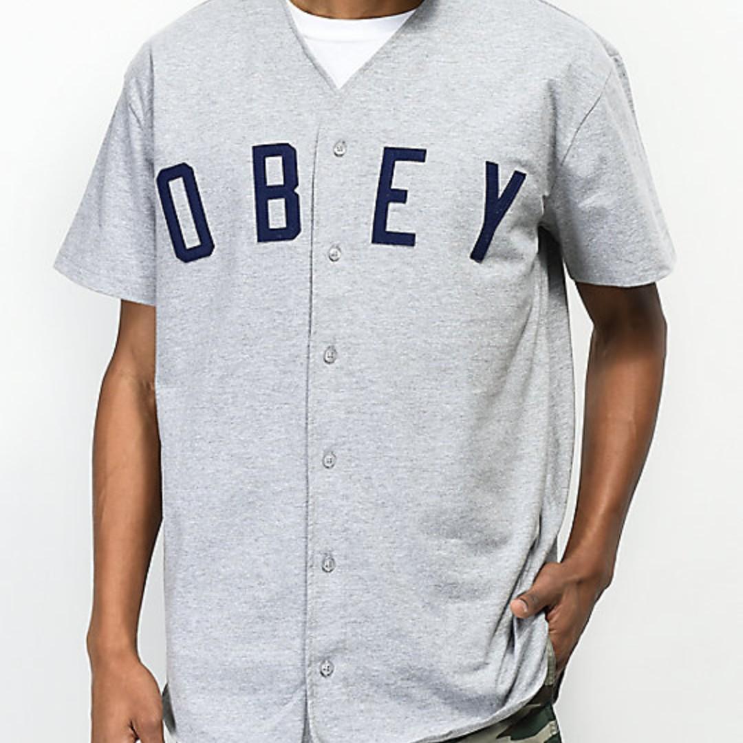 Obey baseball jersey cheap