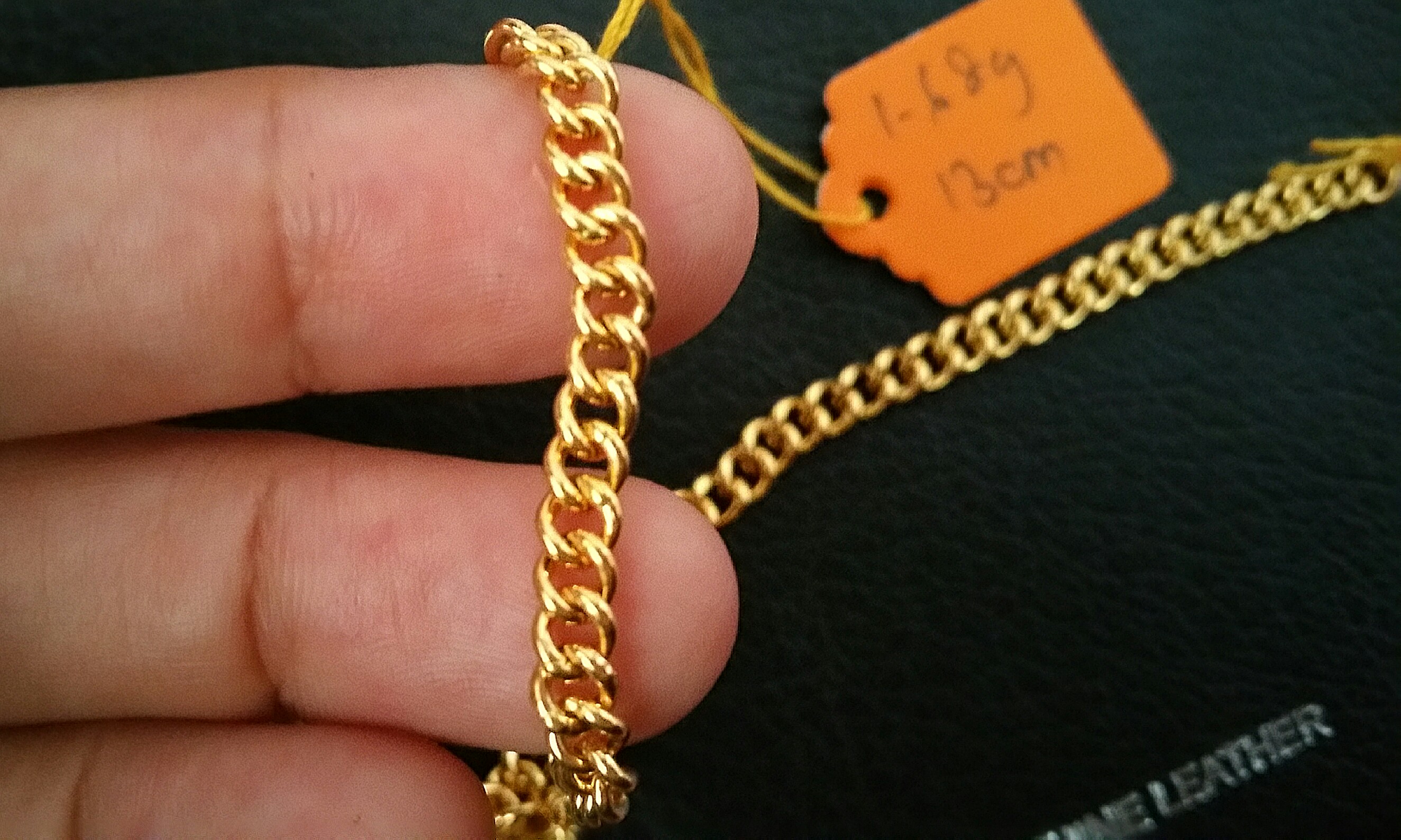 Baby Girl Real 916 Gold Hollow Chain Link Bracelet