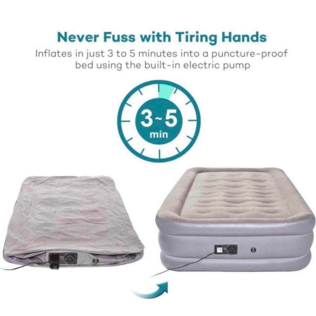 SABLE Queen Size Air Bed with build in electric air pump, Furniture