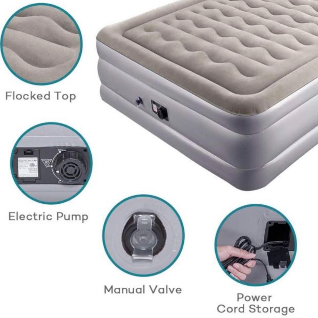 SABLE Queen Size Air Bed with build in electric air pump, Furniture