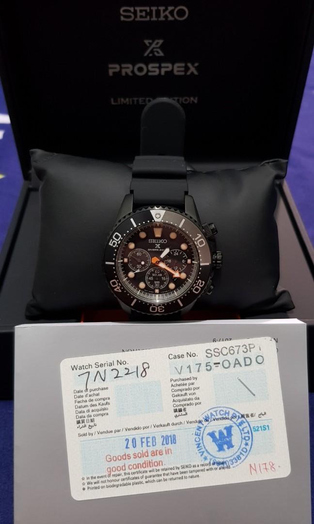 Seiko SSC673P1 Black Series Limited Edition 2018 ~ Limited Edition Seiko  Prospex SSC673P Solar Chronograph Men's Diver Watch SSC, Mobile Phones &  Gadgets, Wearables & Smart Watches on Carousell