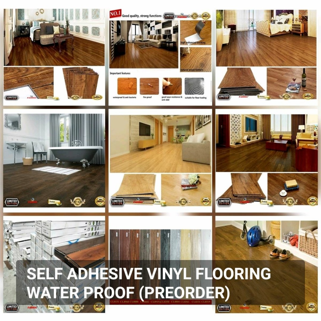 SELF ADHESIVE VINYL FLOORING, Furniture, Home Decor, Others on Carousell