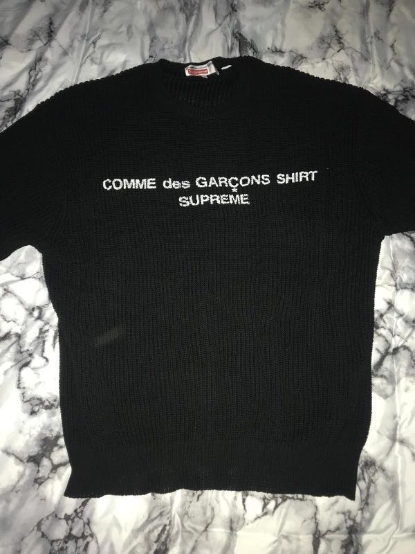 supreme comme des garcons shirt sweater black