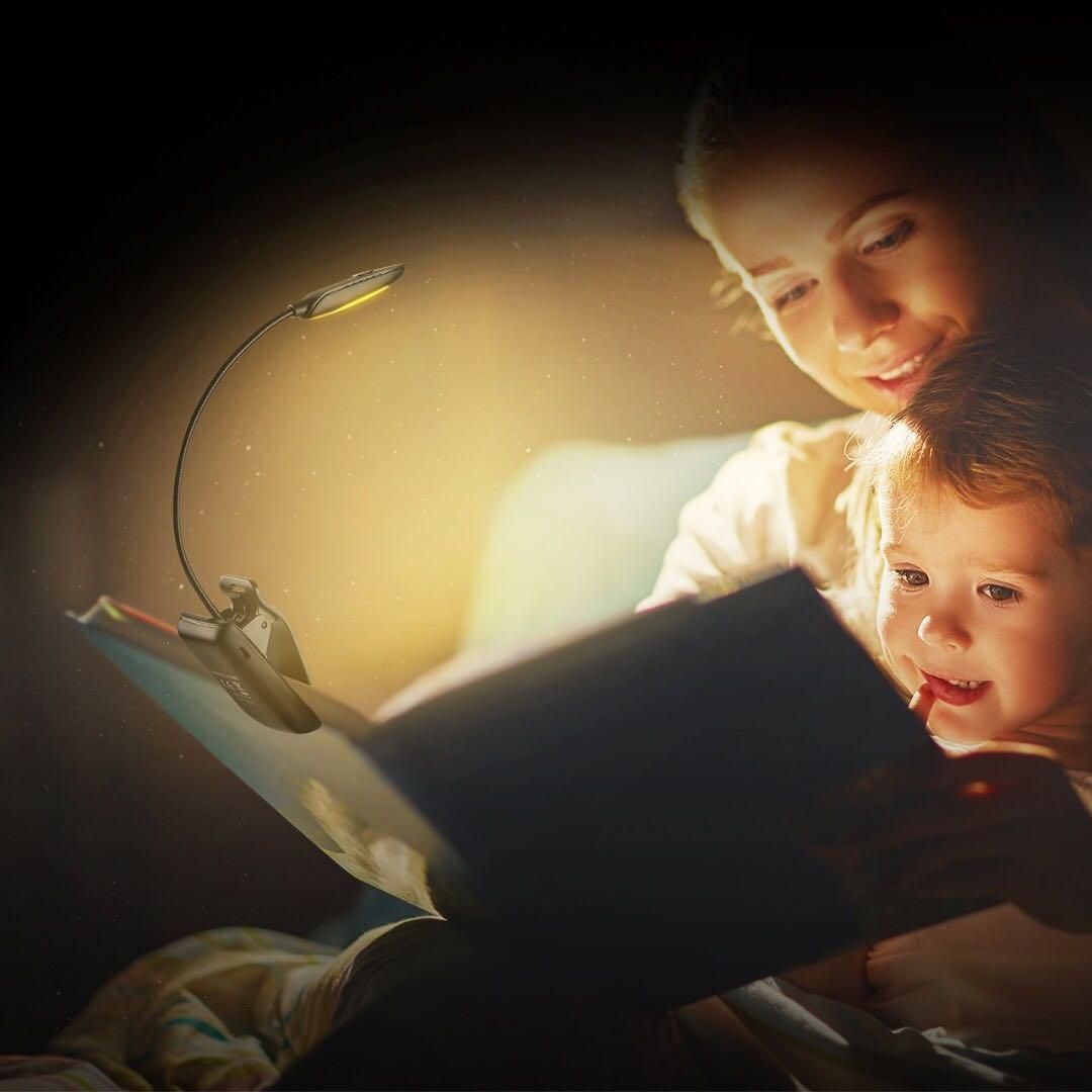 TopElek Reading Light, 7 LED Book Light with 9Level Warm/Cool White Brightness, USB