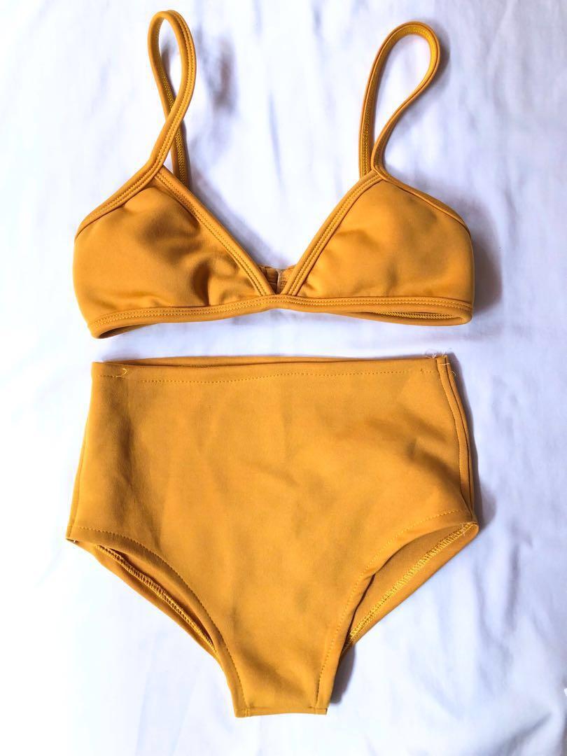 Mustard high waisted bikini clearance