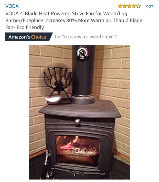 Voda New Designed 4 Blades Heat Powered Stove Fan For Wood Log Burner Fireplace Black Eco Friendly Parts Accessories Kolhergroup Stove Fireplace Accessories