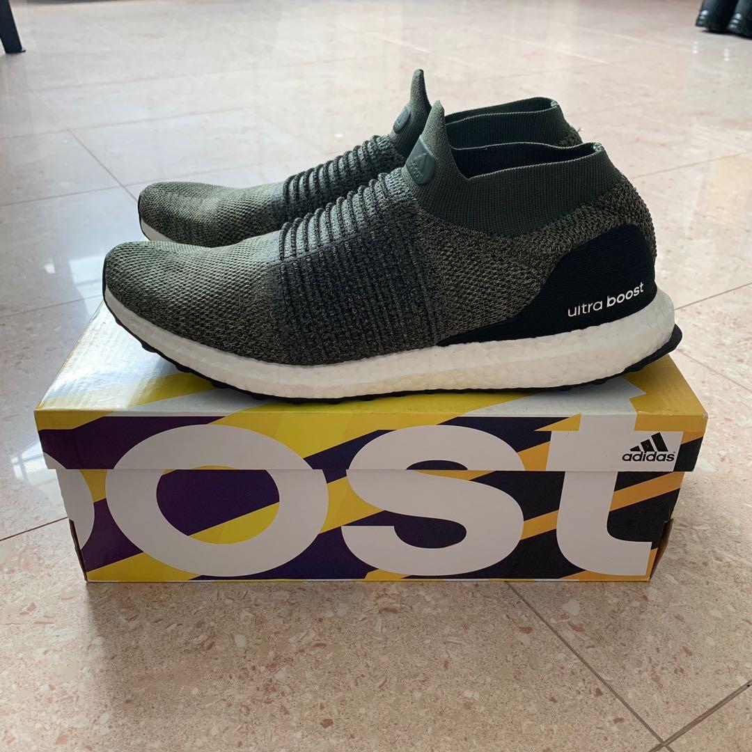 Adidas ultra boost laceless olive discount