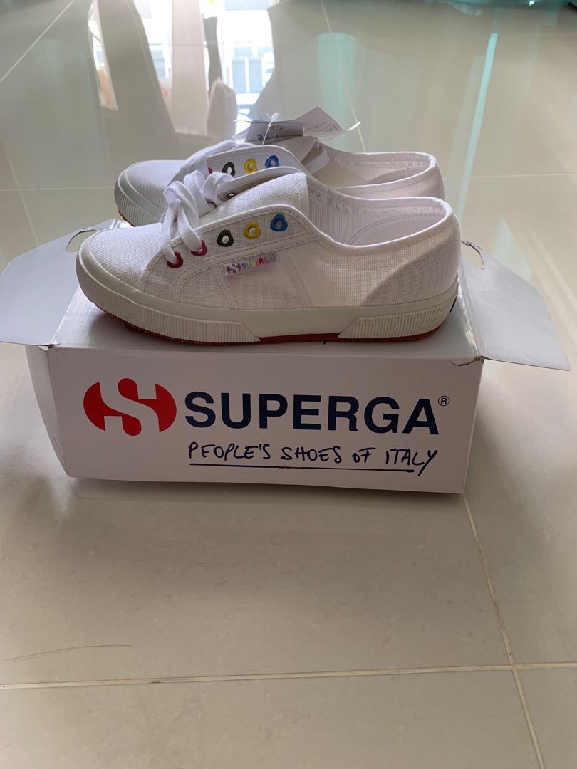 superga white rainbow