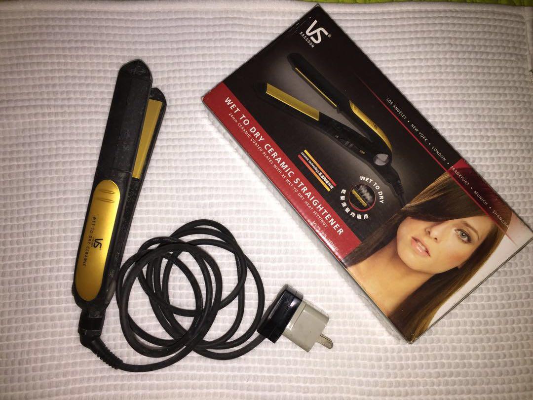 Authentic Vidal Sassoon Wet To Dry Ceramic Straightener Women S Fashion Accessories Hair Accessories On Carousell