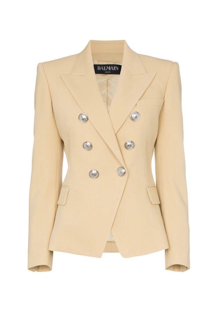 Balmain beige nude blazer jacket 外套西裝褸36, 名牌, 服裝-