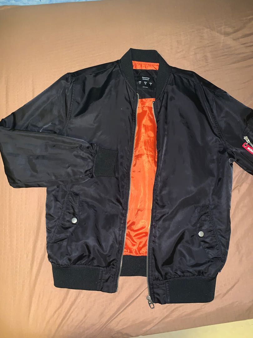 Bershka men's bomber jacket clearance