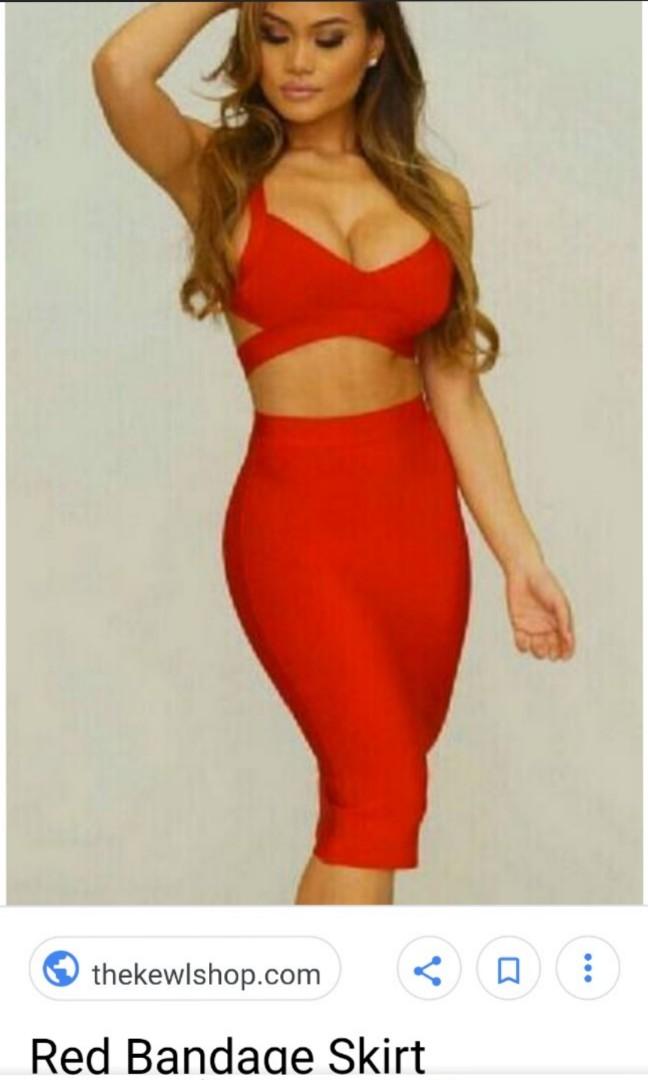 Red bandage two piece store