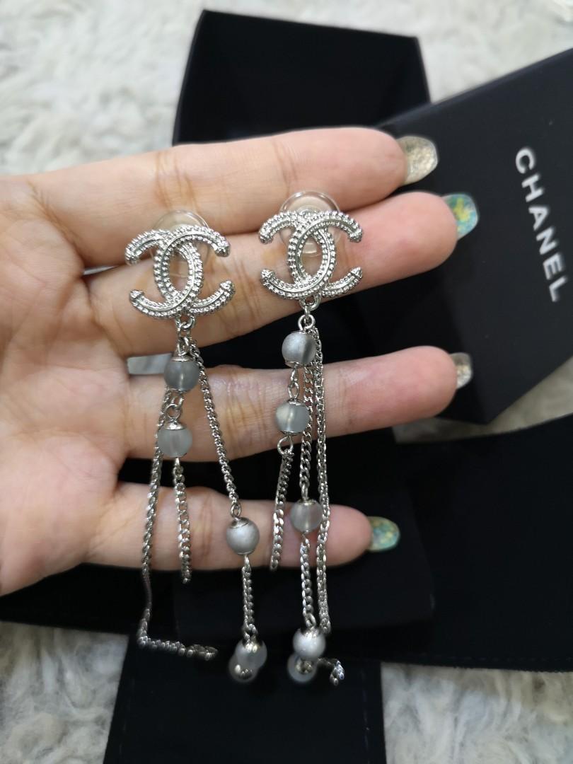 Chanel crystal tassel earrings