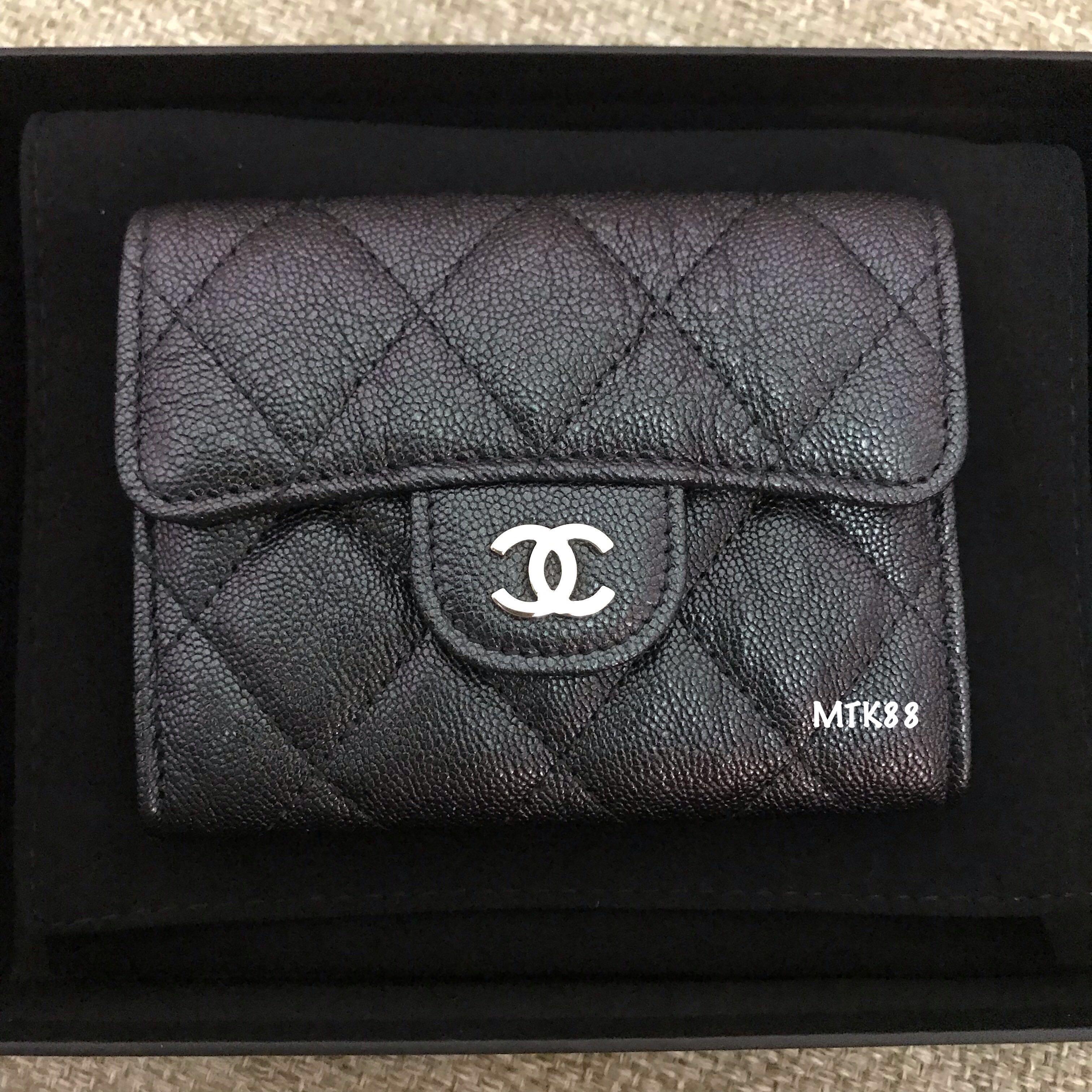 CHANEL XL Cardholder iridescent black, Luxury, Bags & Wallets on