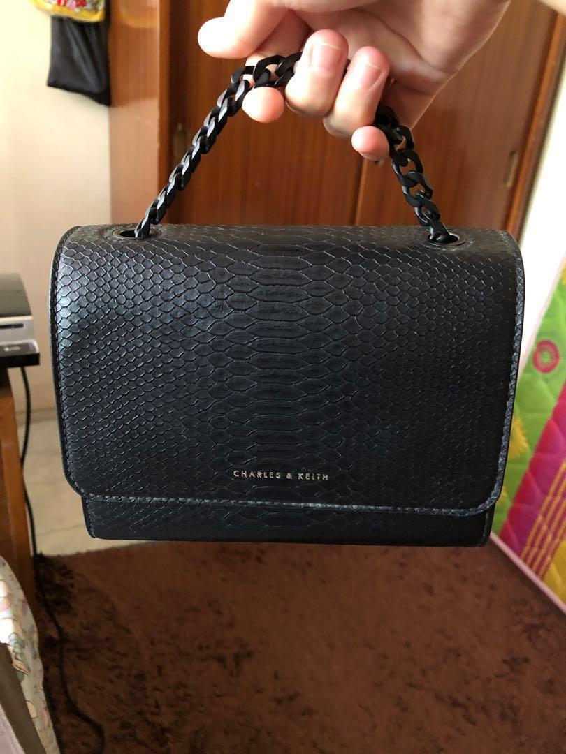 Charles Keith Bag Black Asli No Kw Kw Women S Fashion Women S