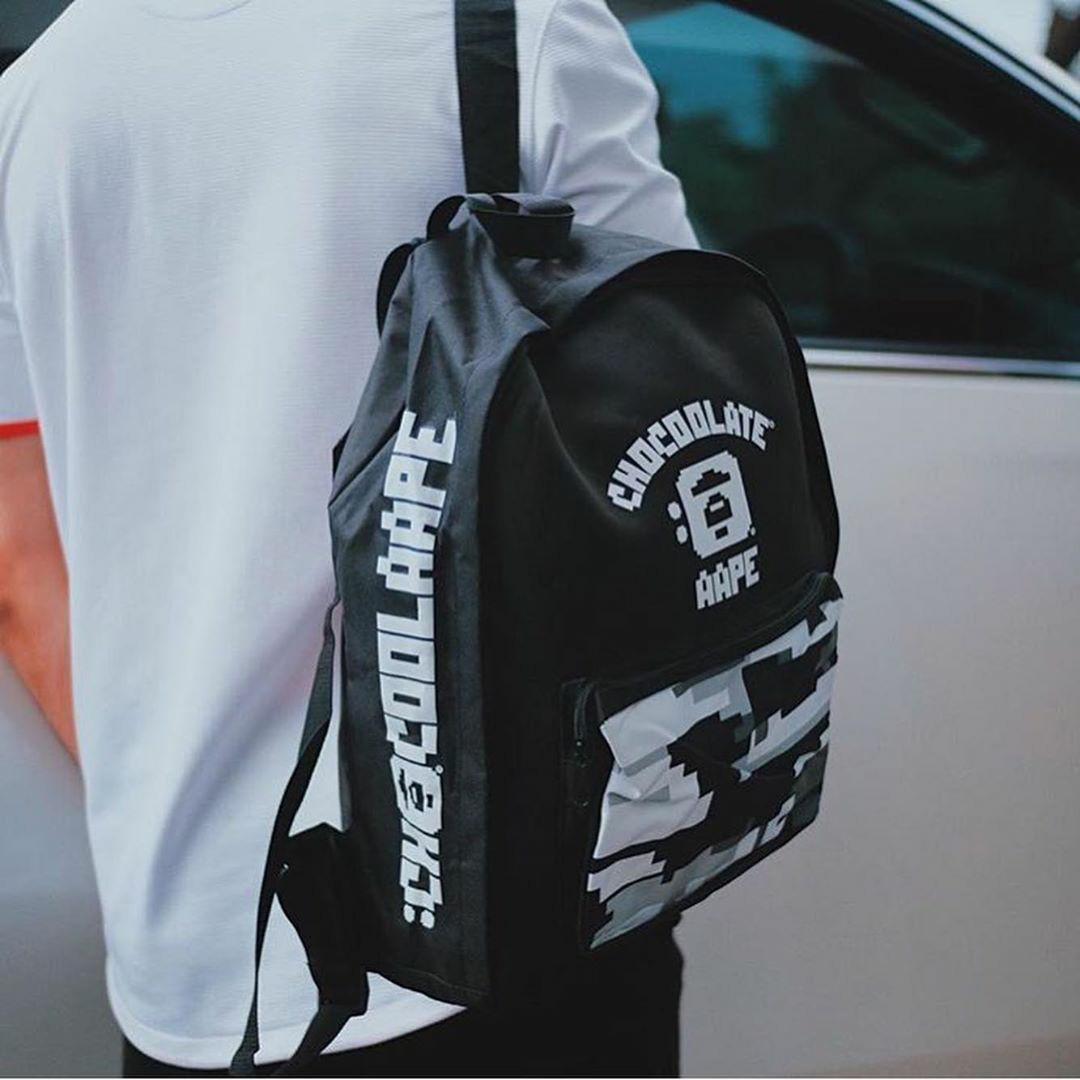 aape x chocoolate backpack