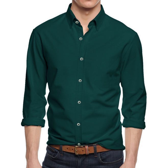 Dark green button up clearance