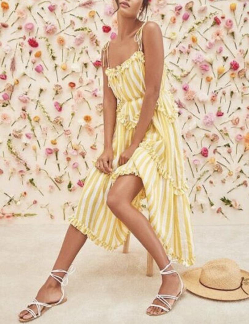 zimmermann yellow stripe dress