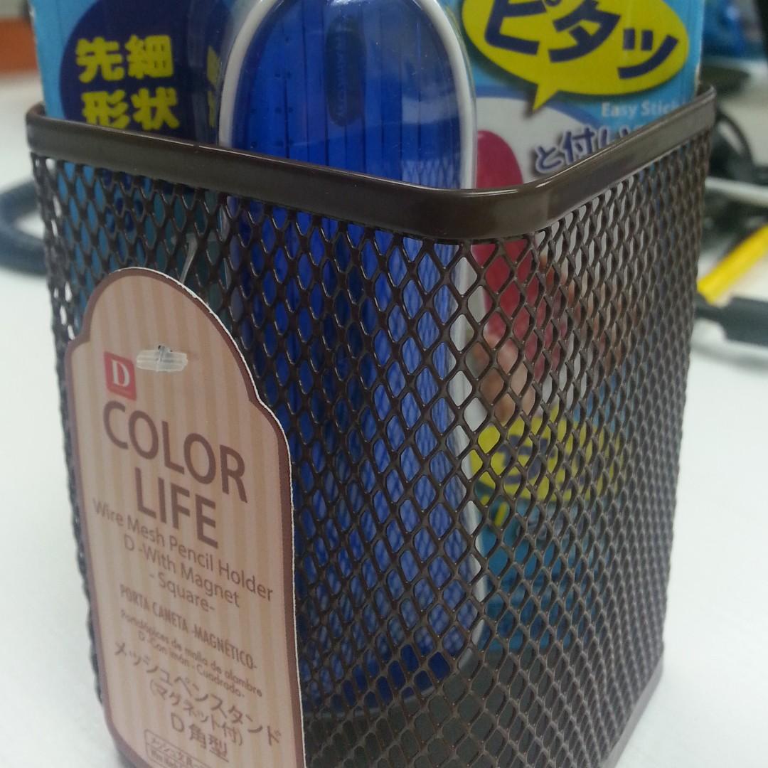 Daiso Whiteboard Eraser and Wire Mesh Pencil Holder, Hobbies