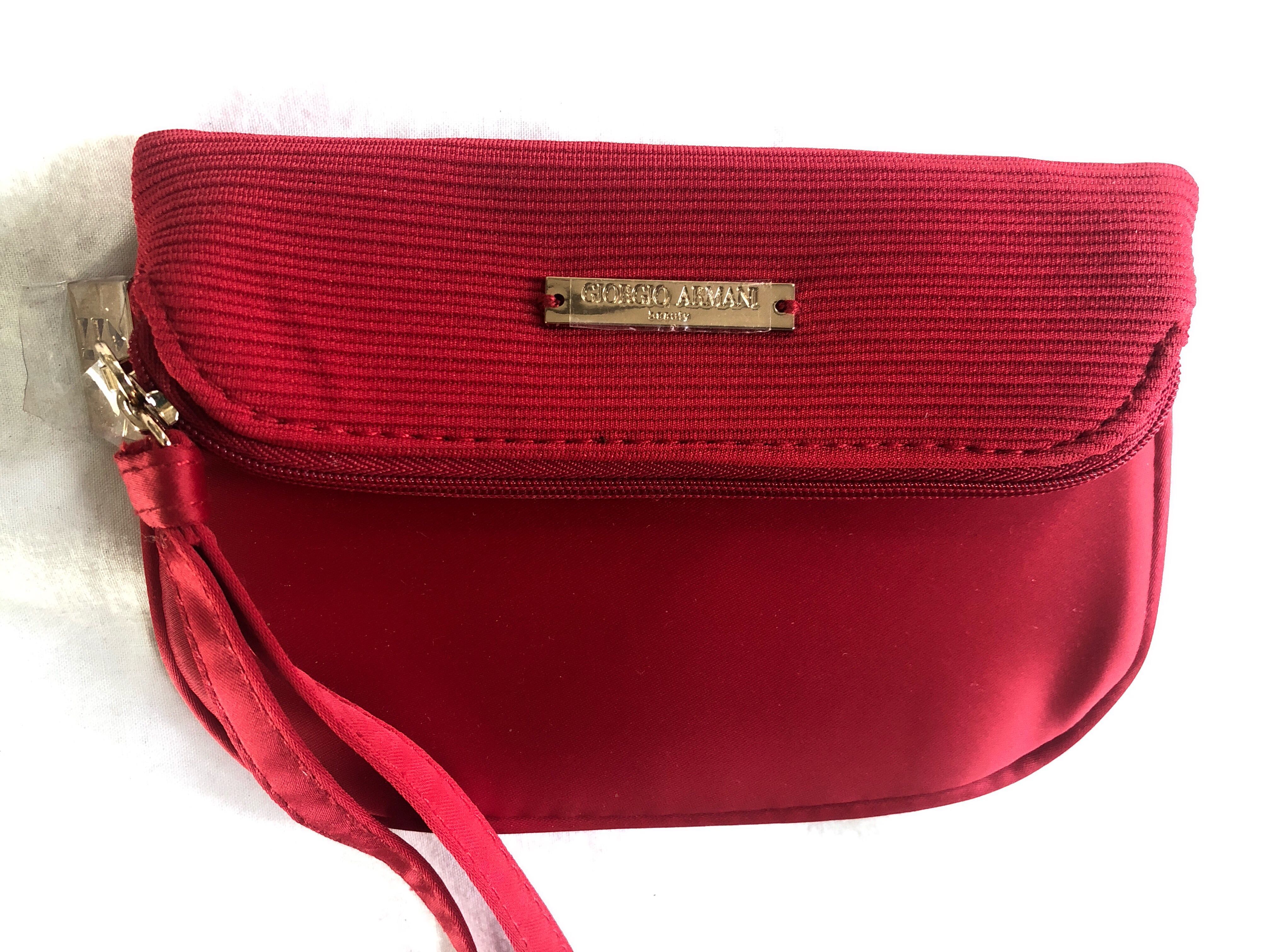 Red Gold Wristlet Pouch Wallet Bag 