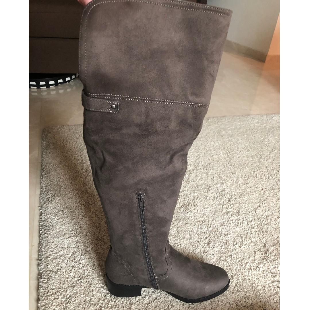 head over heels grey boots