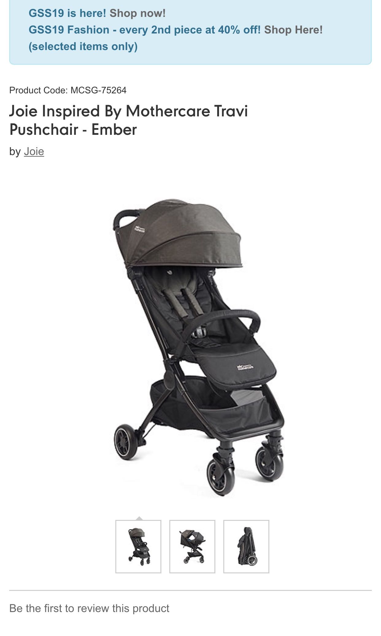 joie inspired by mothercare travi pushchair
