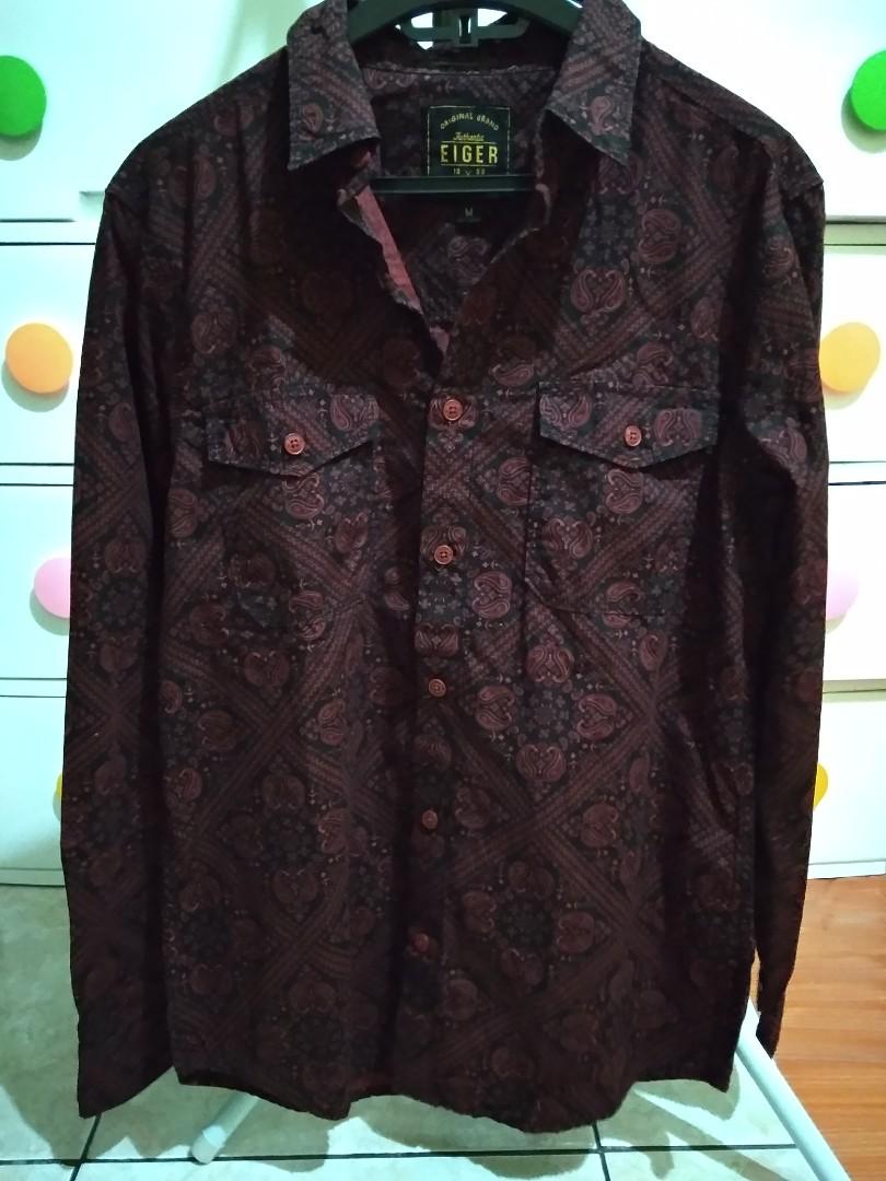 Kemeja Batik Eiger Original Fesyen Pria Pakaian Atasan Di Carousell