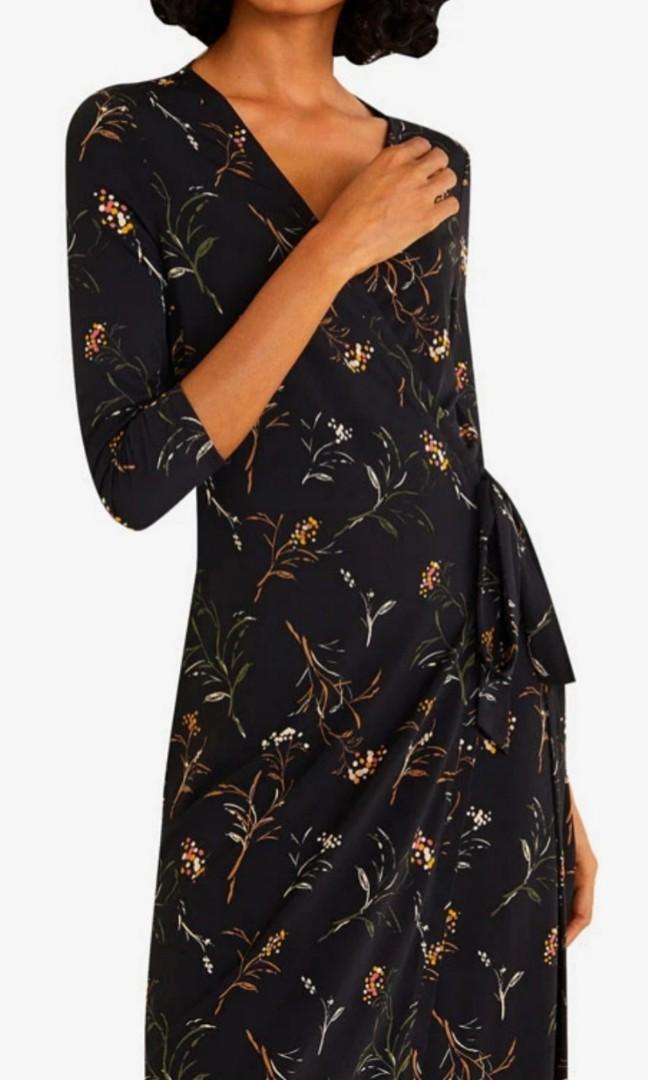 mango bow wrap dress