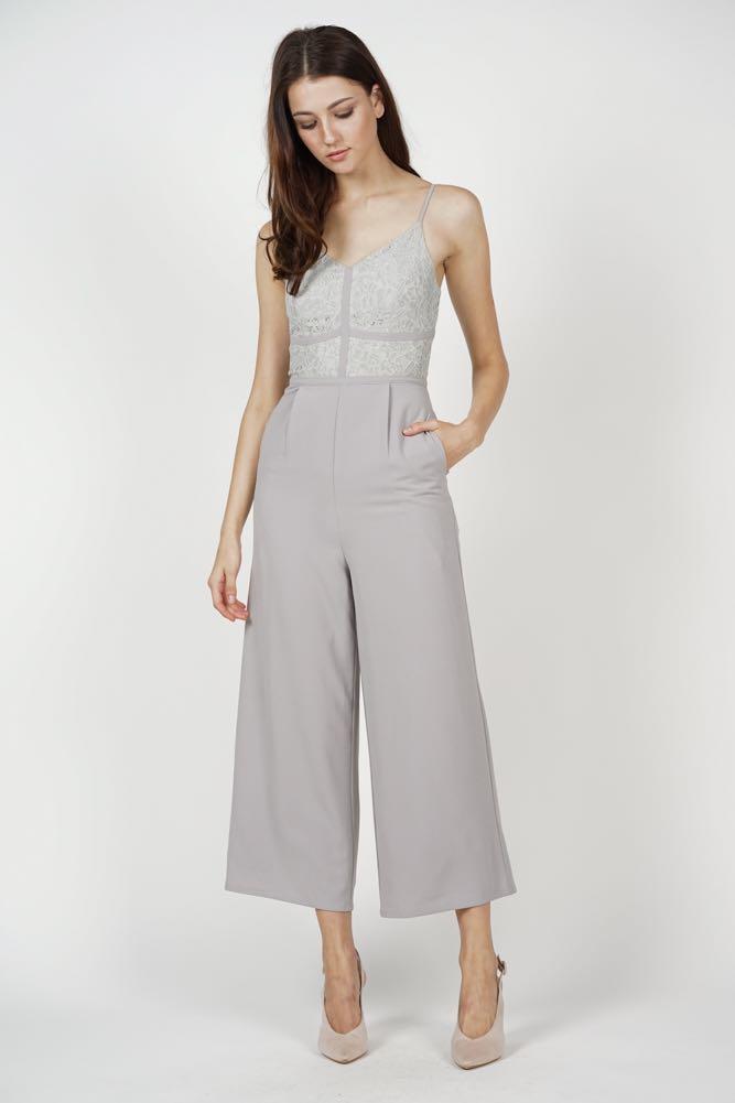 grey lace jumpsuit