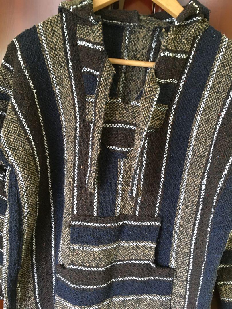 Mexican Knitted Baja Hoodie, Men's Fashion, Coats, Jackets and