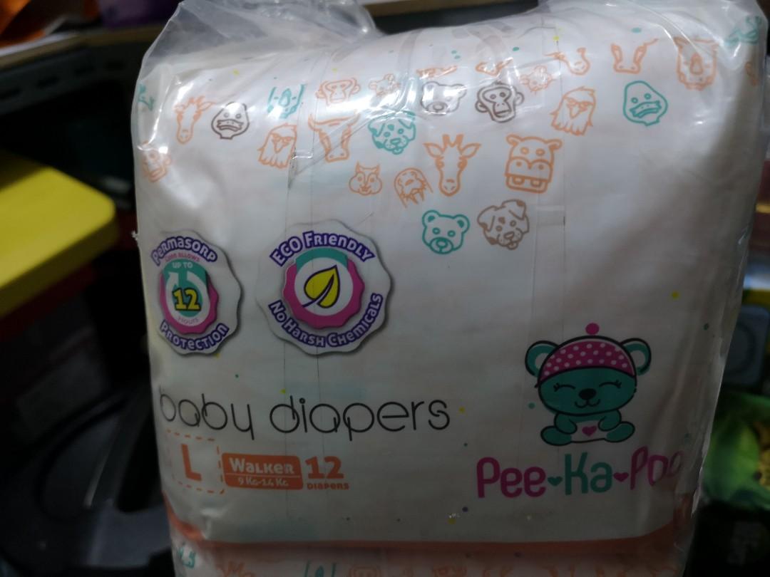 Pee ka poo diapers L size, Babies & Kids, Bathing & Changing, Diapers & Baby Wipes on Carousell